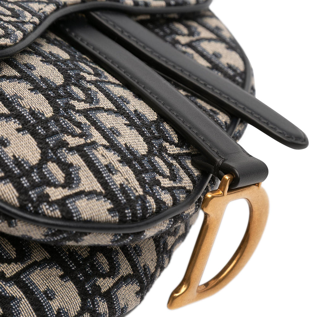 Dior Mini Oblique Canvas Saddle Bag
