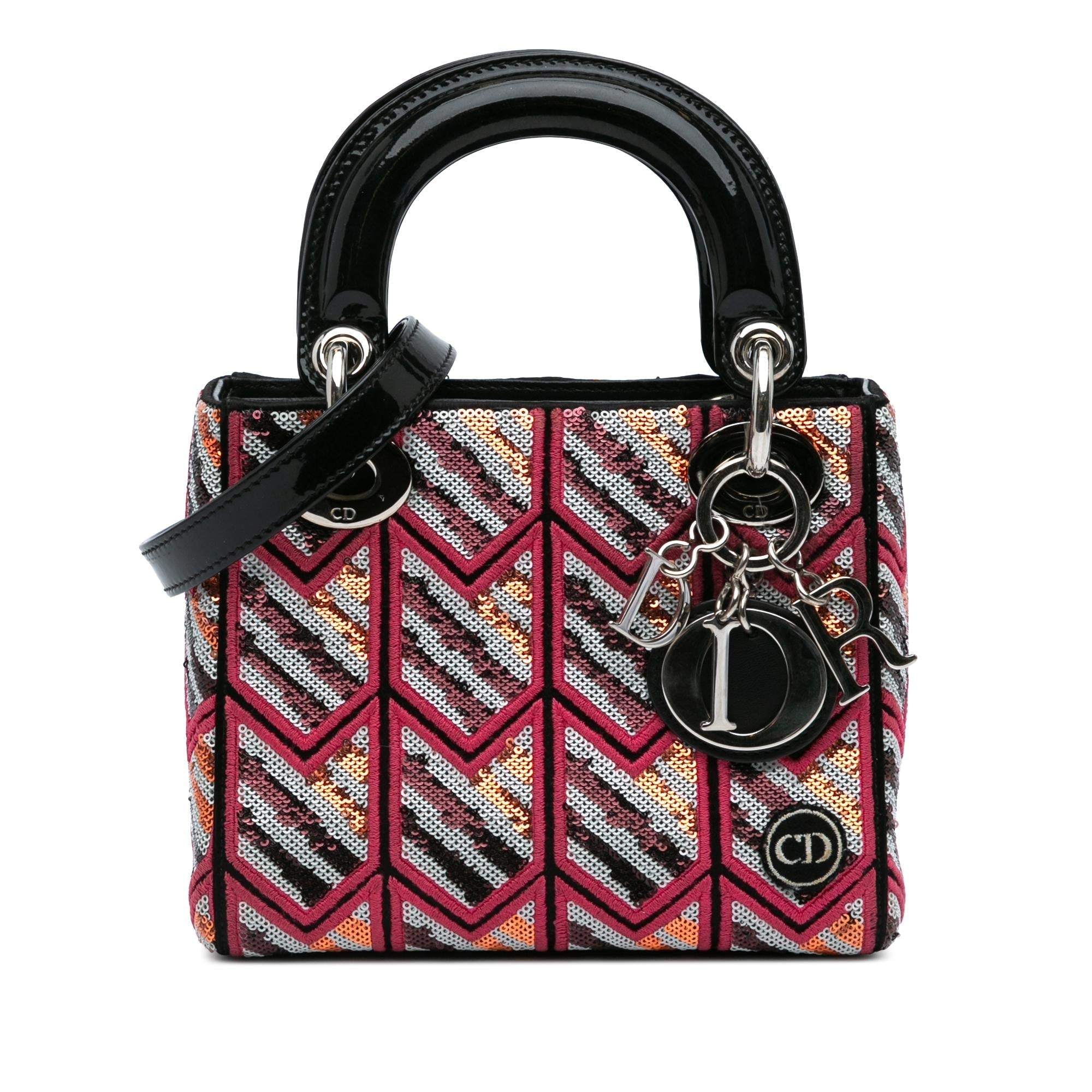 Dior Mini Patent Sequined Lady Dior