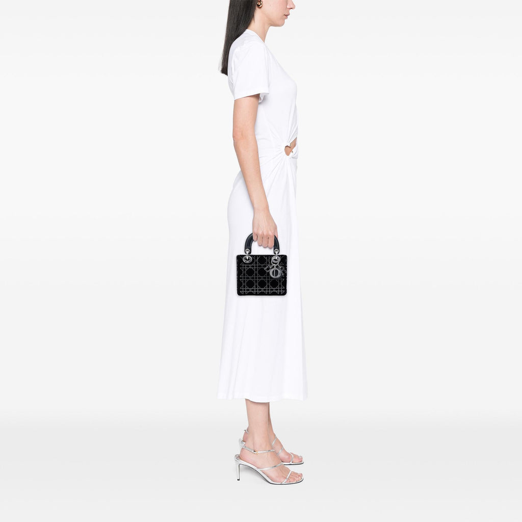 Dior Mini Satin Cannage Crystal Embellished Lady Dior