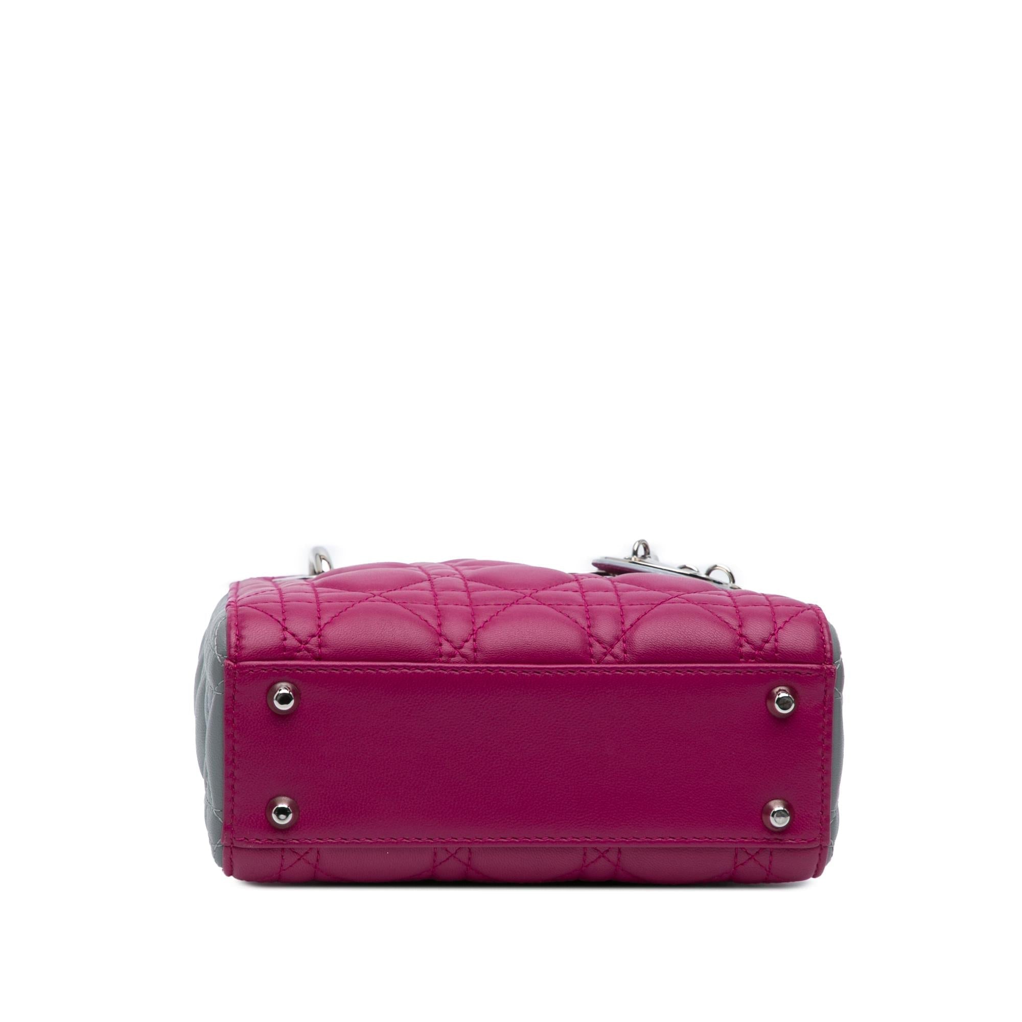 Dior Mini Tricolor Lambskin Cannage Lady Dior