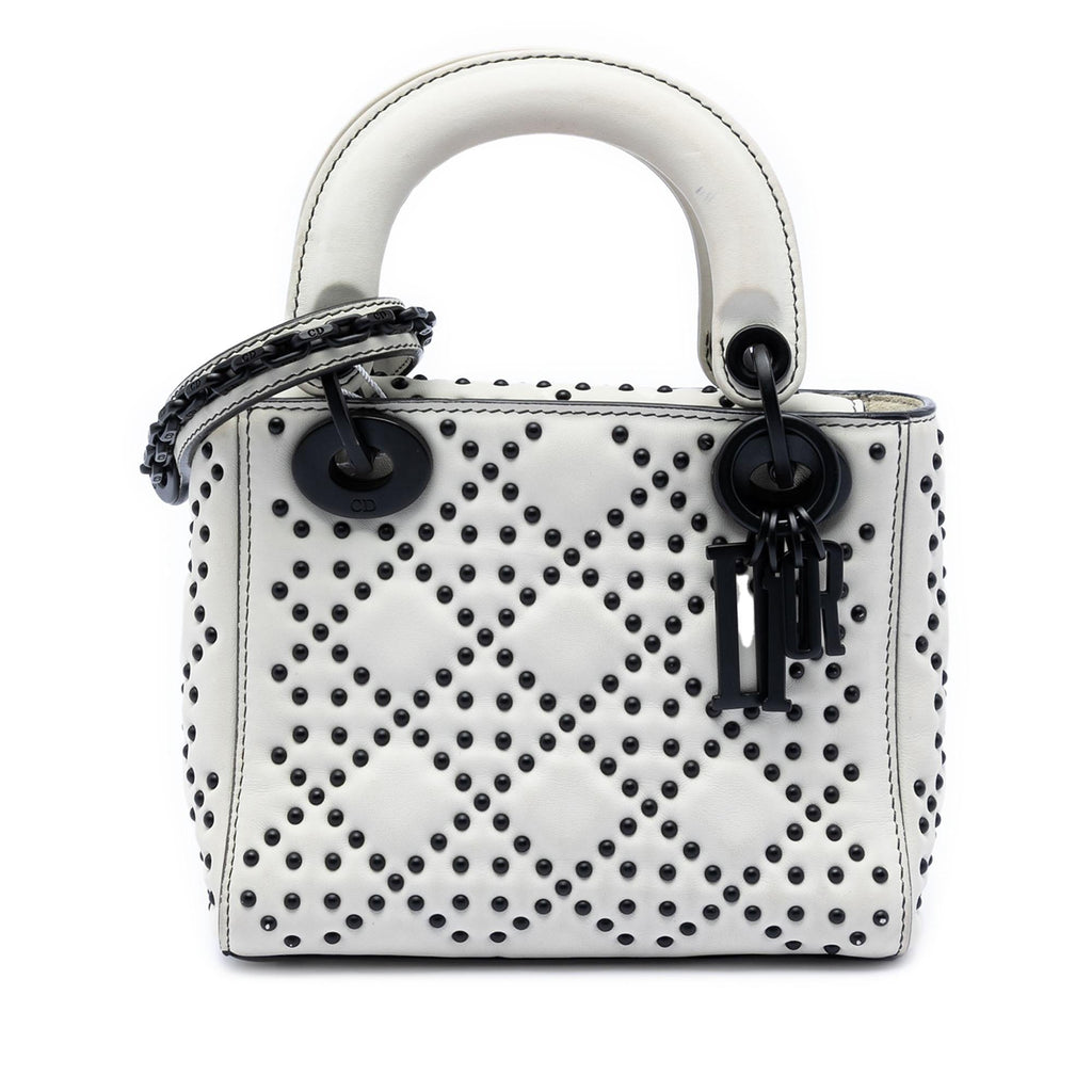 Dior Mini Ultra Matte Calfskin Cannage Studded Supple Lady Dior