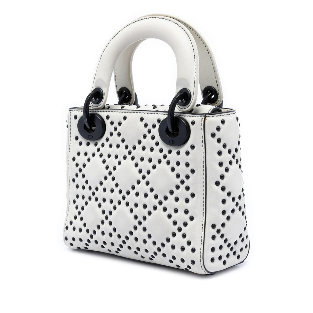 Dior Mini Ultra Matte Calfskin Cannage Studded Supple Lady Dior