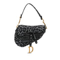 Dior Mizza Embroidered Canvas Leopard Saddle Bag
