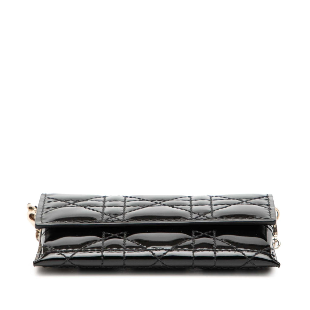 Dior Nano Patent Cannage Lady Dior Chain Convertible Belt Pouch