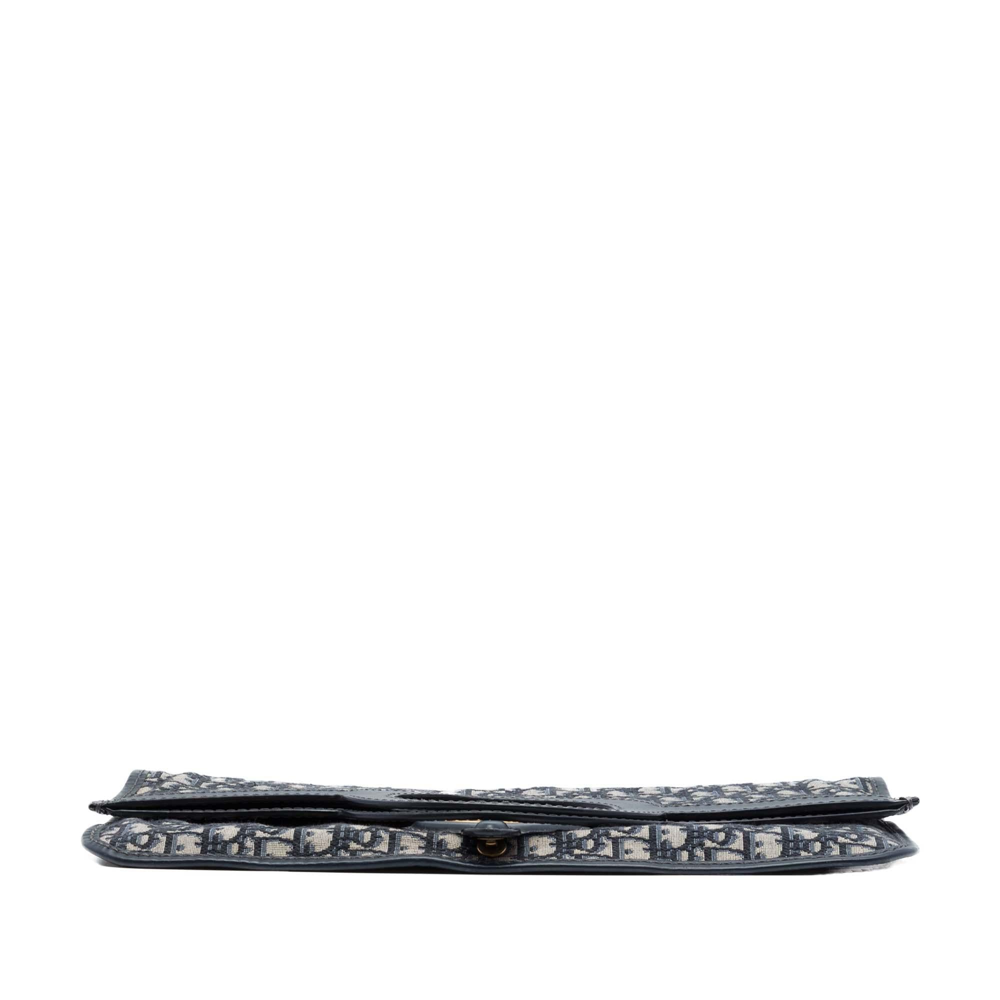Dior Oblique Canvas Fold Over Clutch