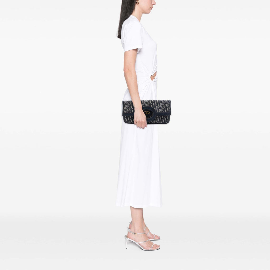 Dior Oblique Canvas Fold Over Clutch