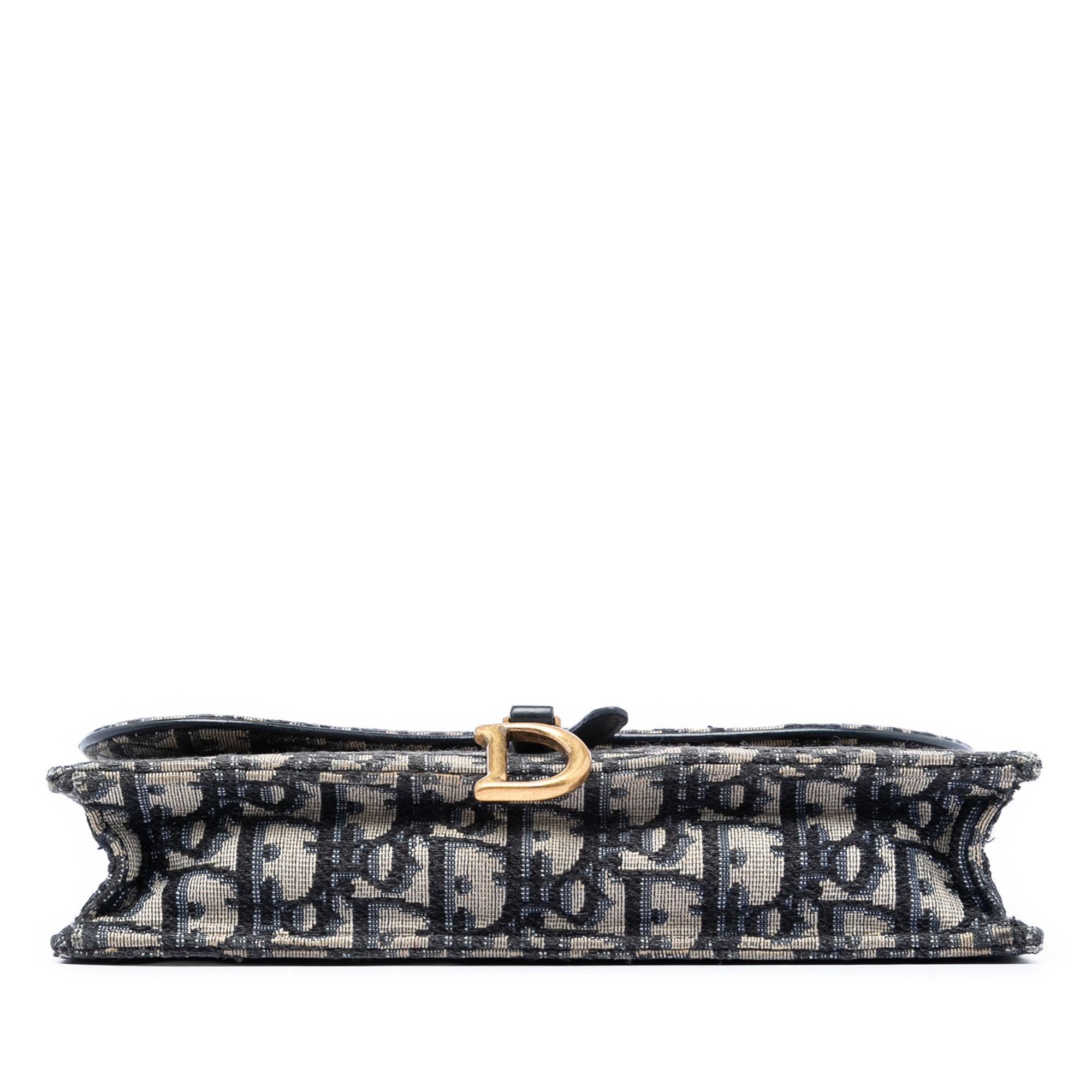Dior Oblique Canvas Saddle Pouch Wallet on Chain