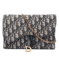 Dior Oblique Canvas Saddle Pouch Wallet on Chain