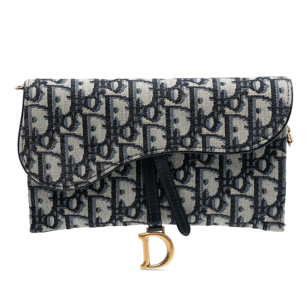Dior Oblique Canvas Saddle Wallet On Chain