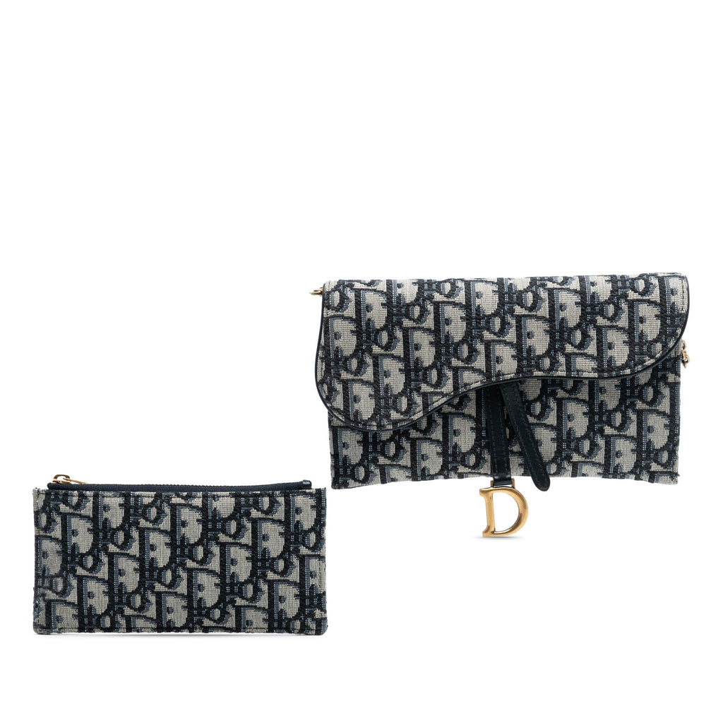 Dior Oblique Canvas Saddle Wallet On Chain