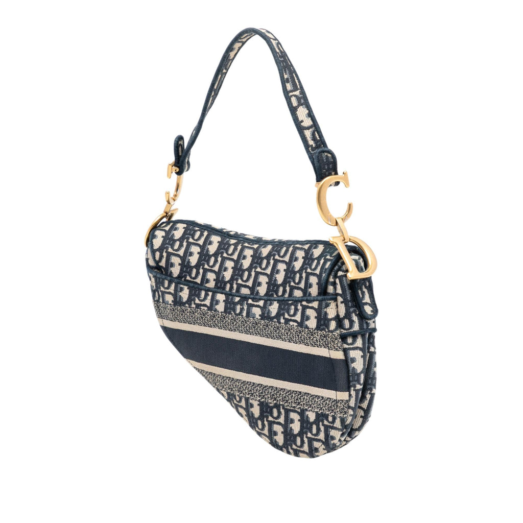 Dior Oblique Embroidered Canvas Saddle Bag