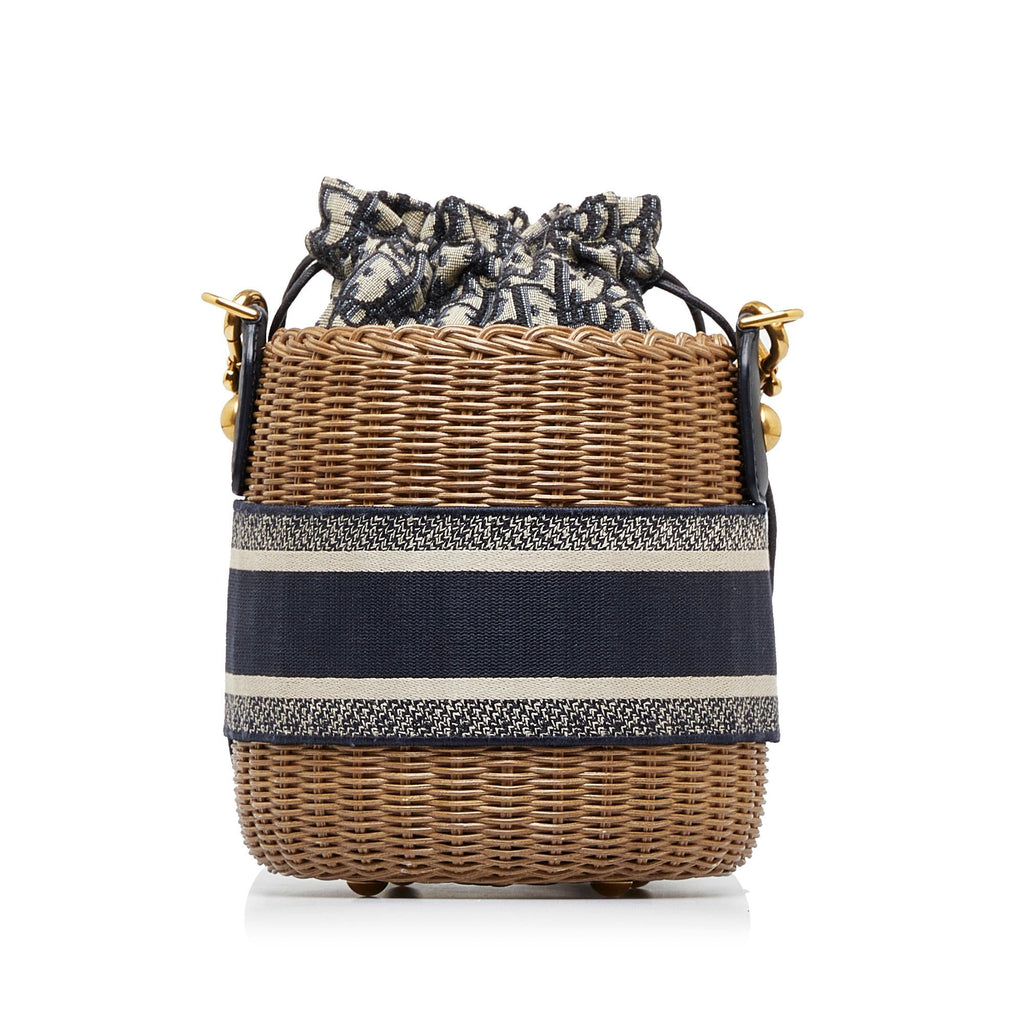 Dior Oblique Wicker Bucket Bag
