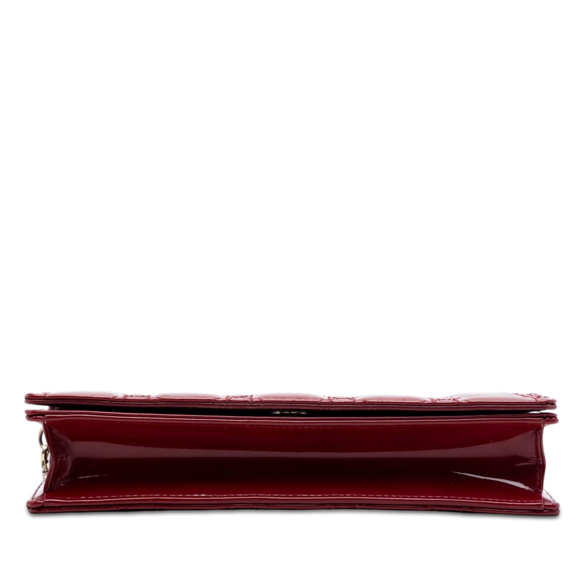 Dior Patent Cannage Lady Dior Chain Convertible Clutch