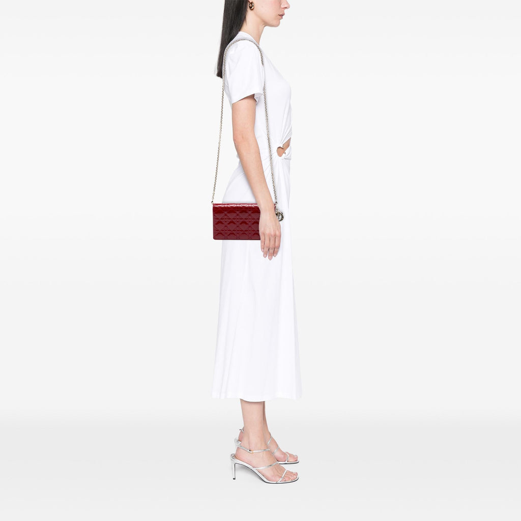 Dior Patent Cannage Lady Dior Chain Convertible Clutch