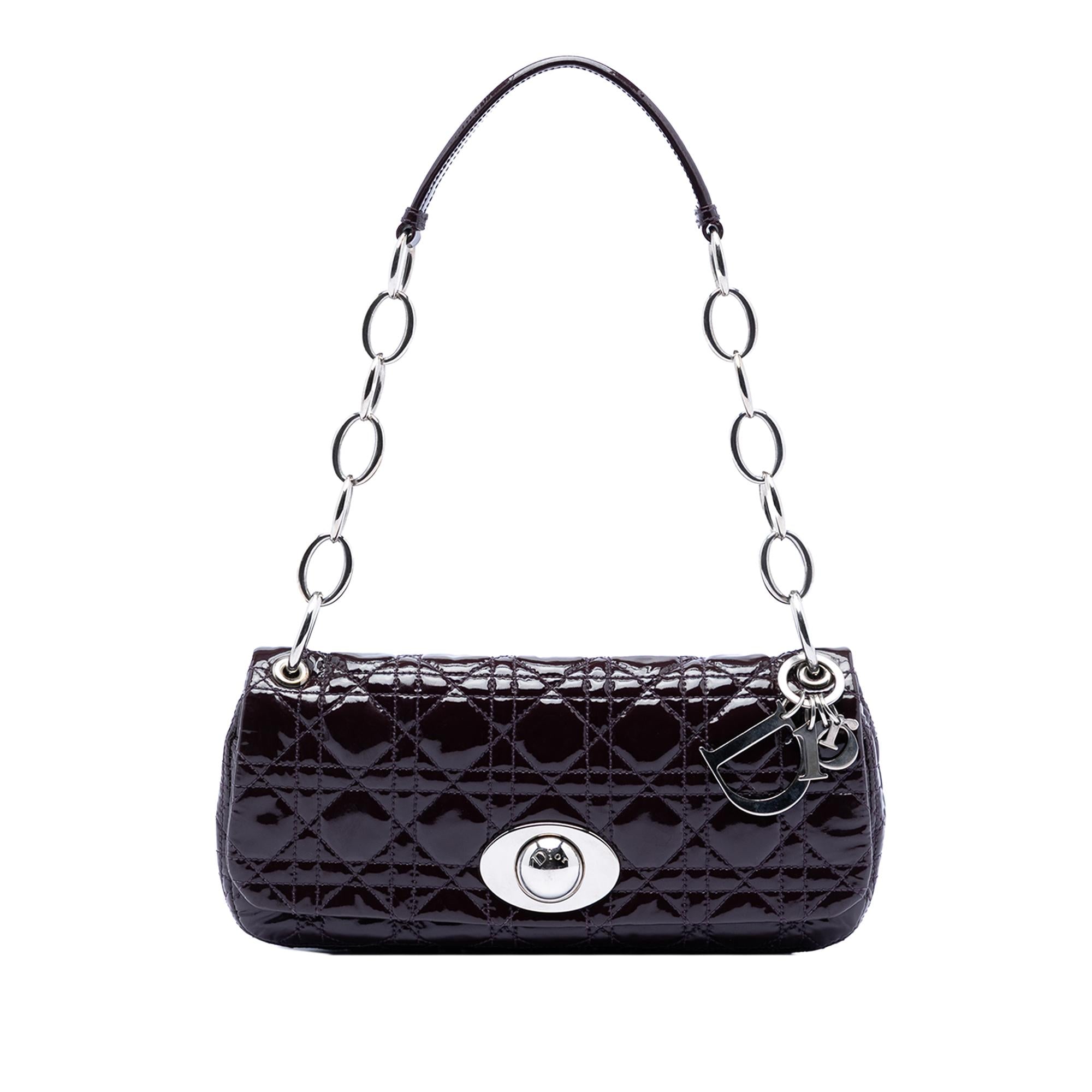 Dior Patent Cannage Rendezvous Shoulder Bag