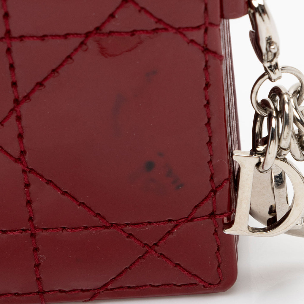 Dior Patent Leather Cannage Lady Dior 5 Gusset Card Holder (SHF-jwrIuS)