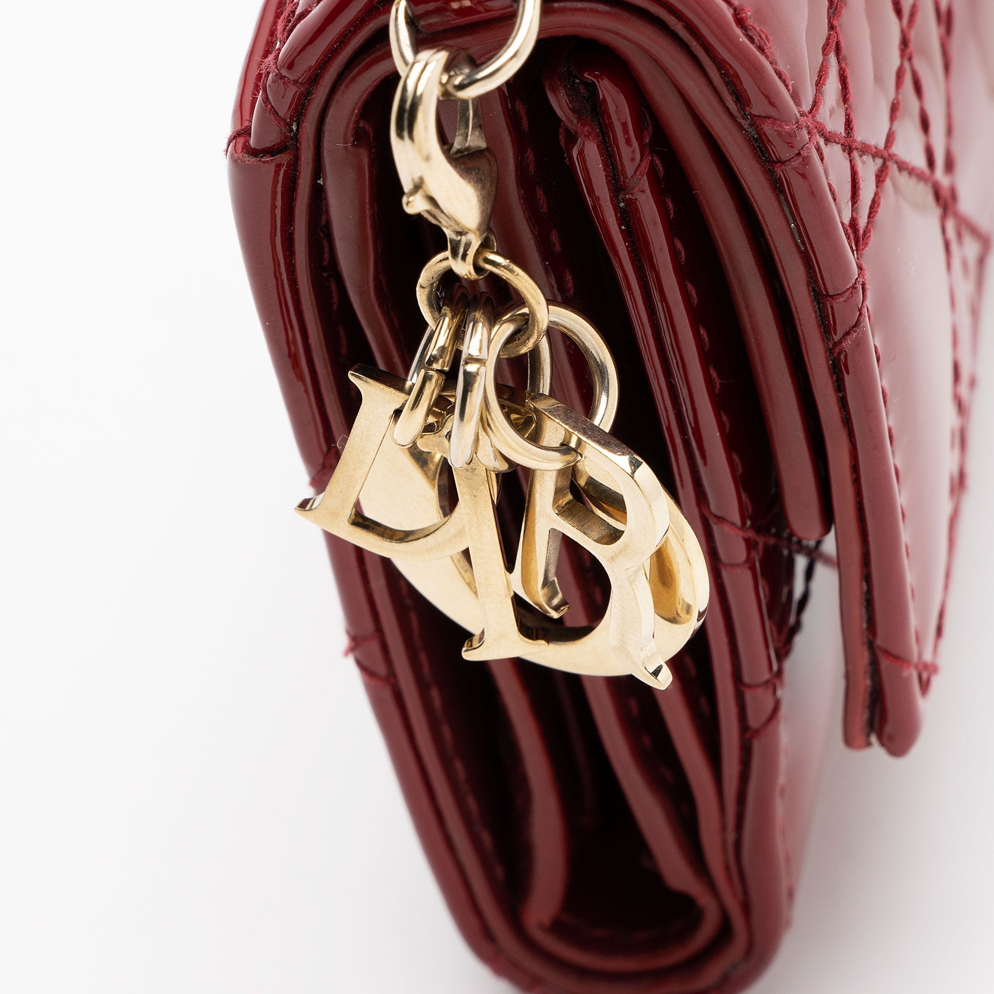 Dior Patent Leather Lady Dior Lotus Wallet
