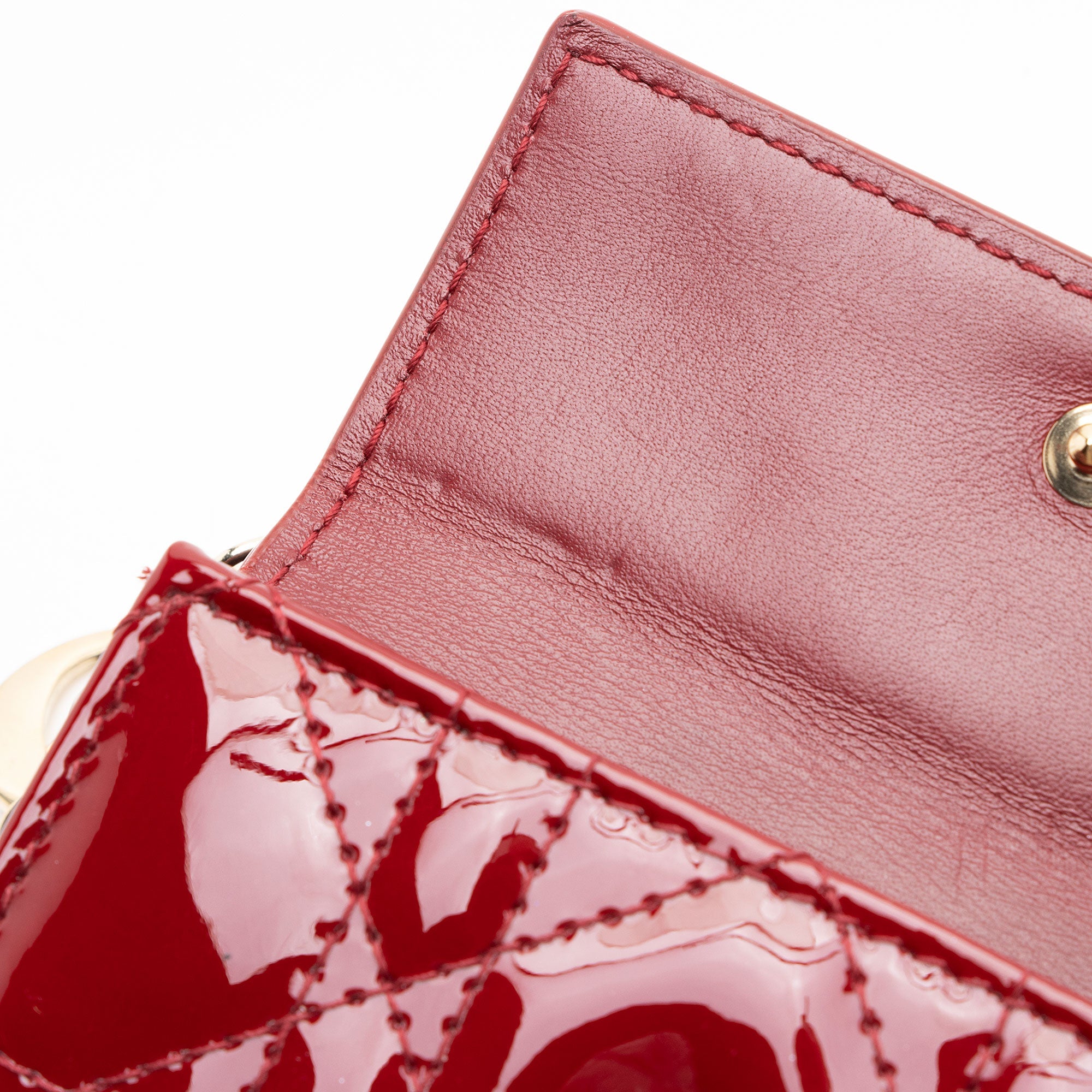 Dior Patent Leather Lady Dior Lotus Wallet