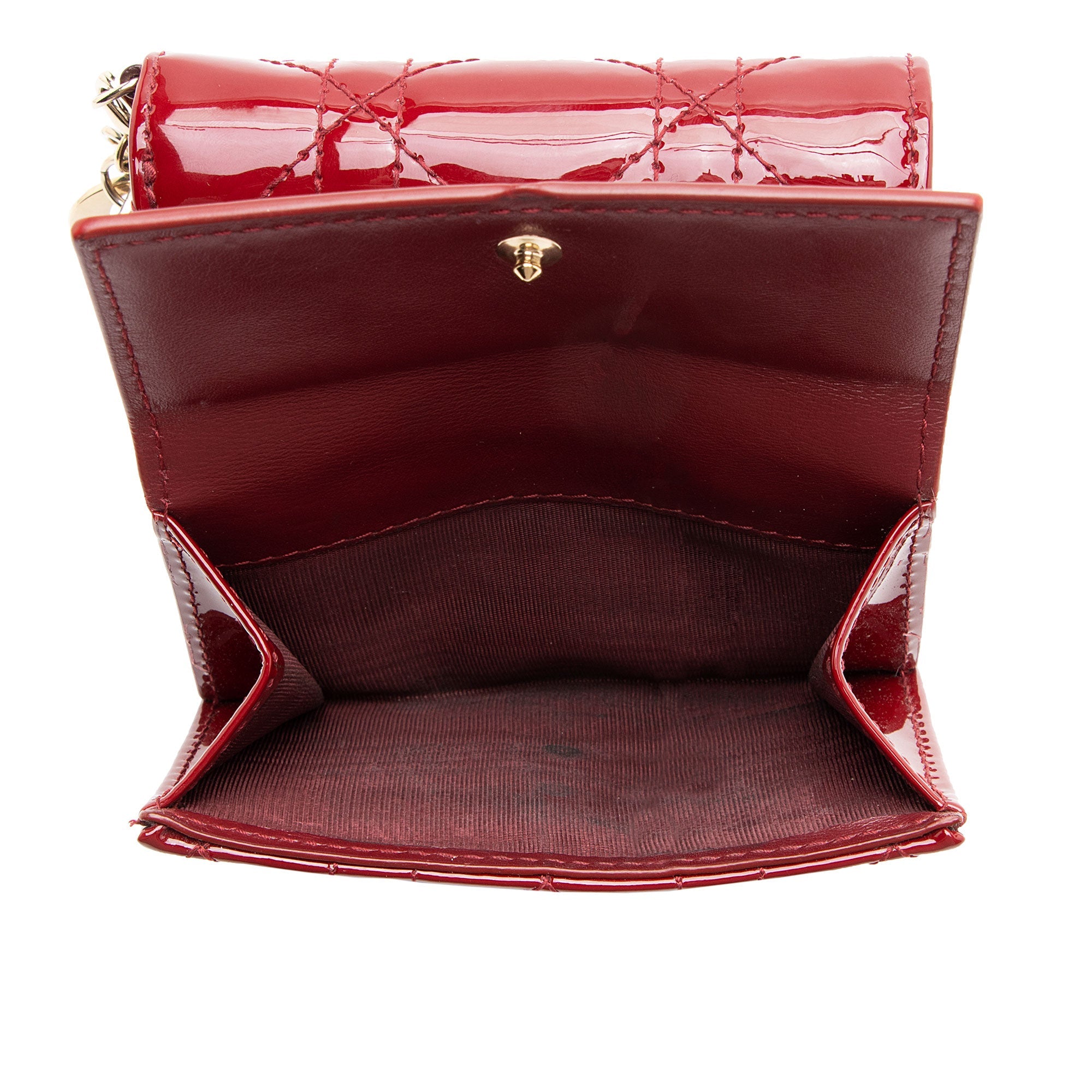 Dior Patent Leather Lady Dior Lotus Wallet