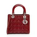 Dior Patent Leather Lady Dior Medium Tote (SHF-Wd5jCB)