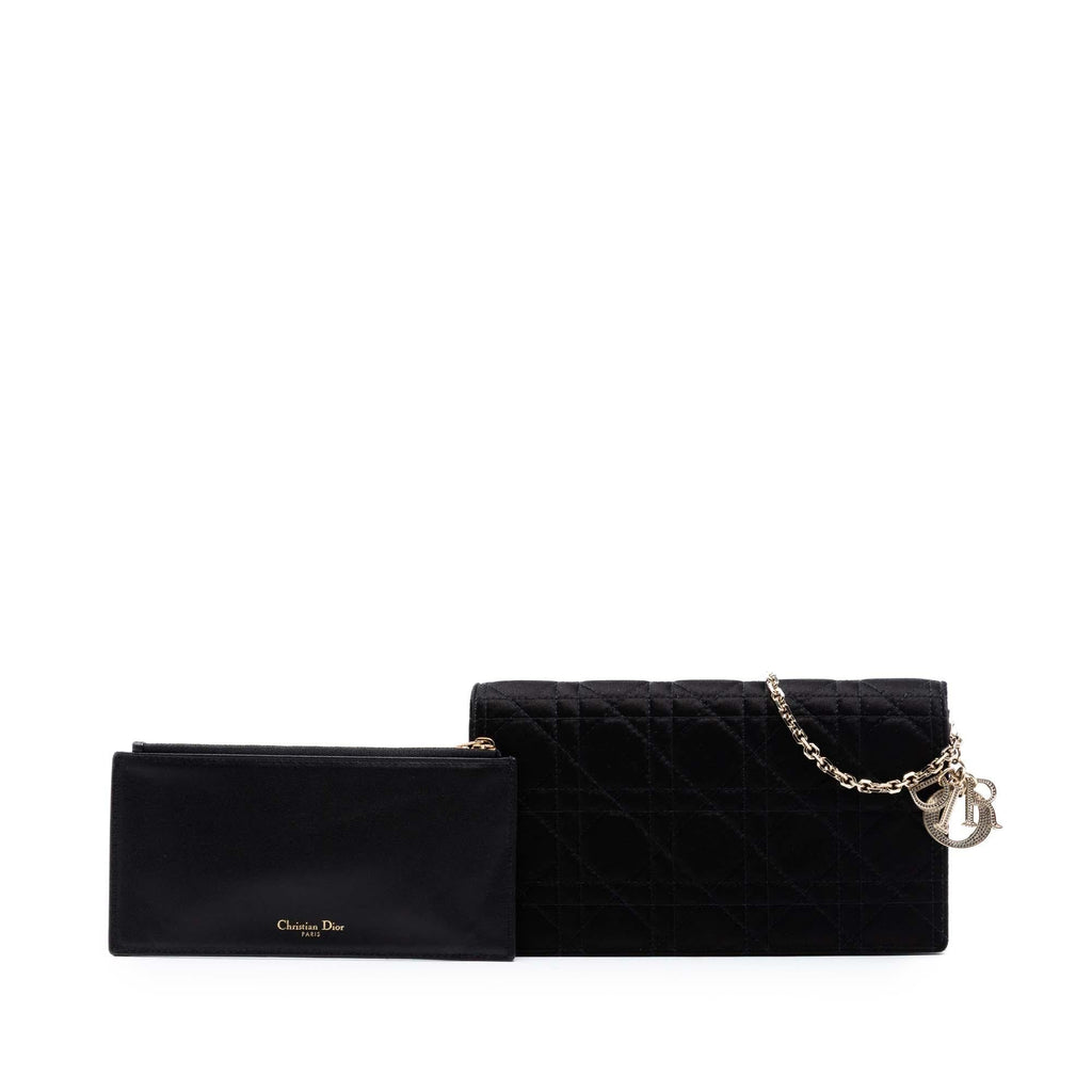 Dior Satin Cannage Lady Dior Wallet on Chain