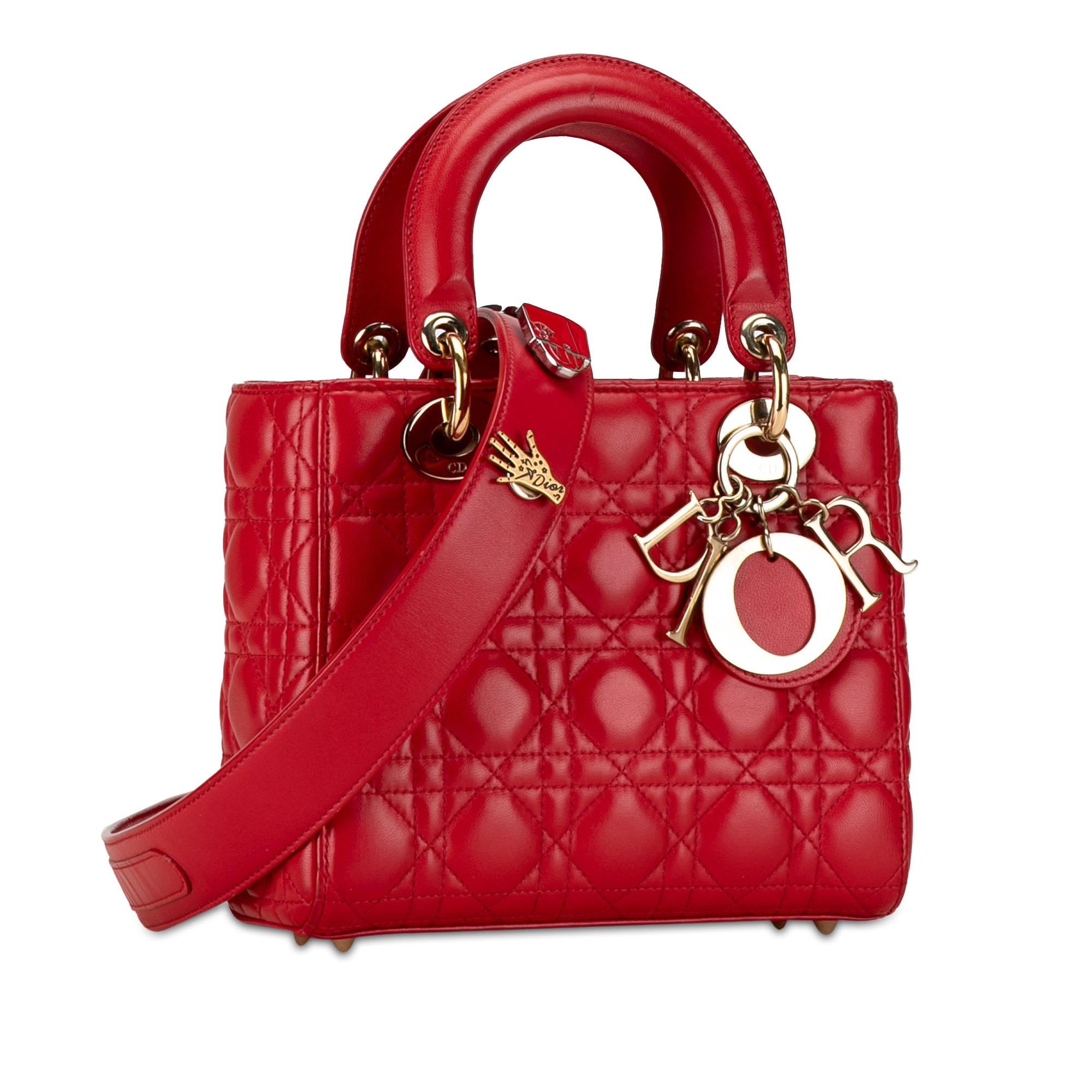 Dior Small Lambskin Cannage Lucky Badges My Lady Dior (SHG-N8EDnr)