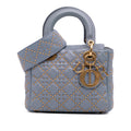 Dior Small Lambskin Cannage Studded Supple Lady Dior