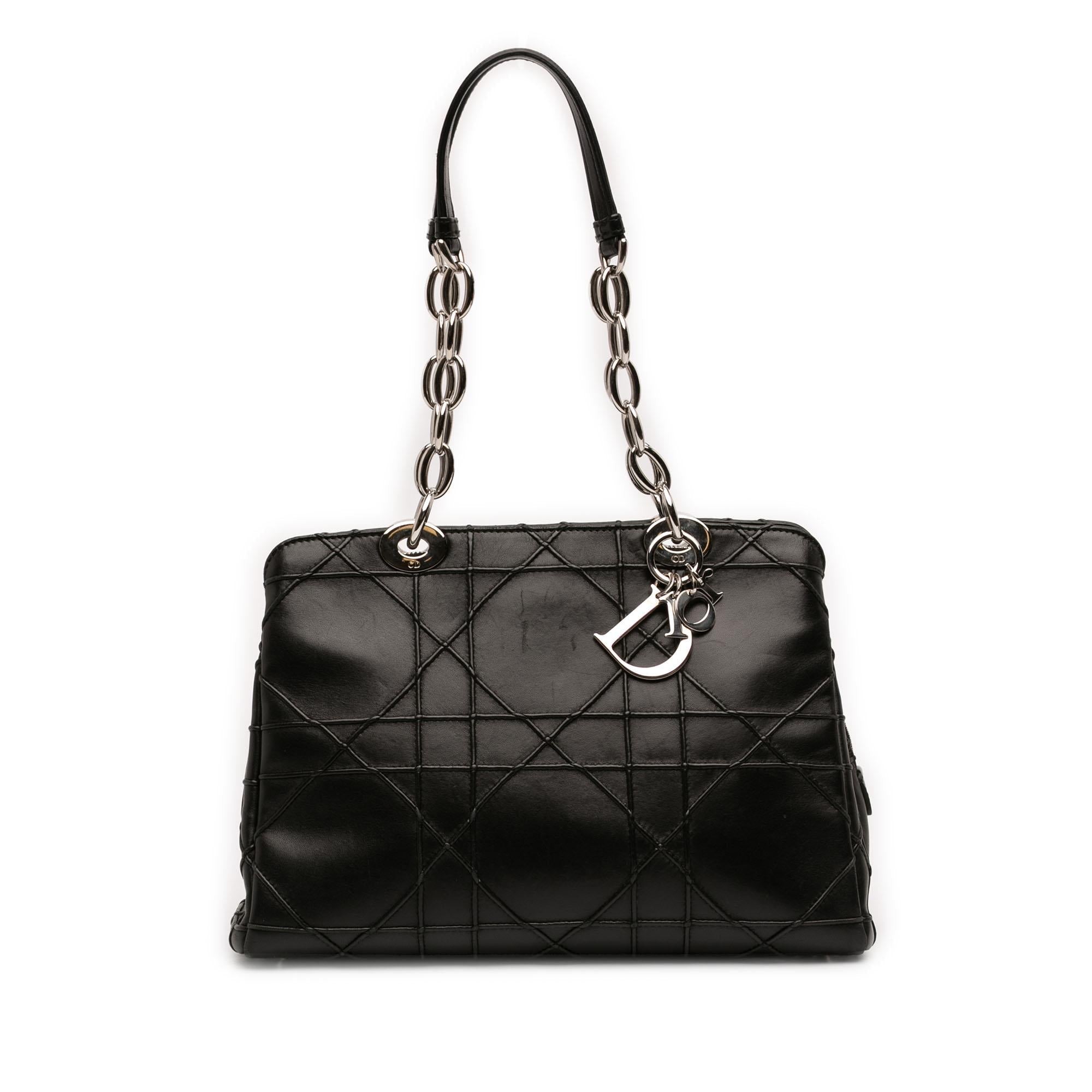 Dior Small Lambskin Macrocannage Lady Dior Soft Zipped Shopping Tote