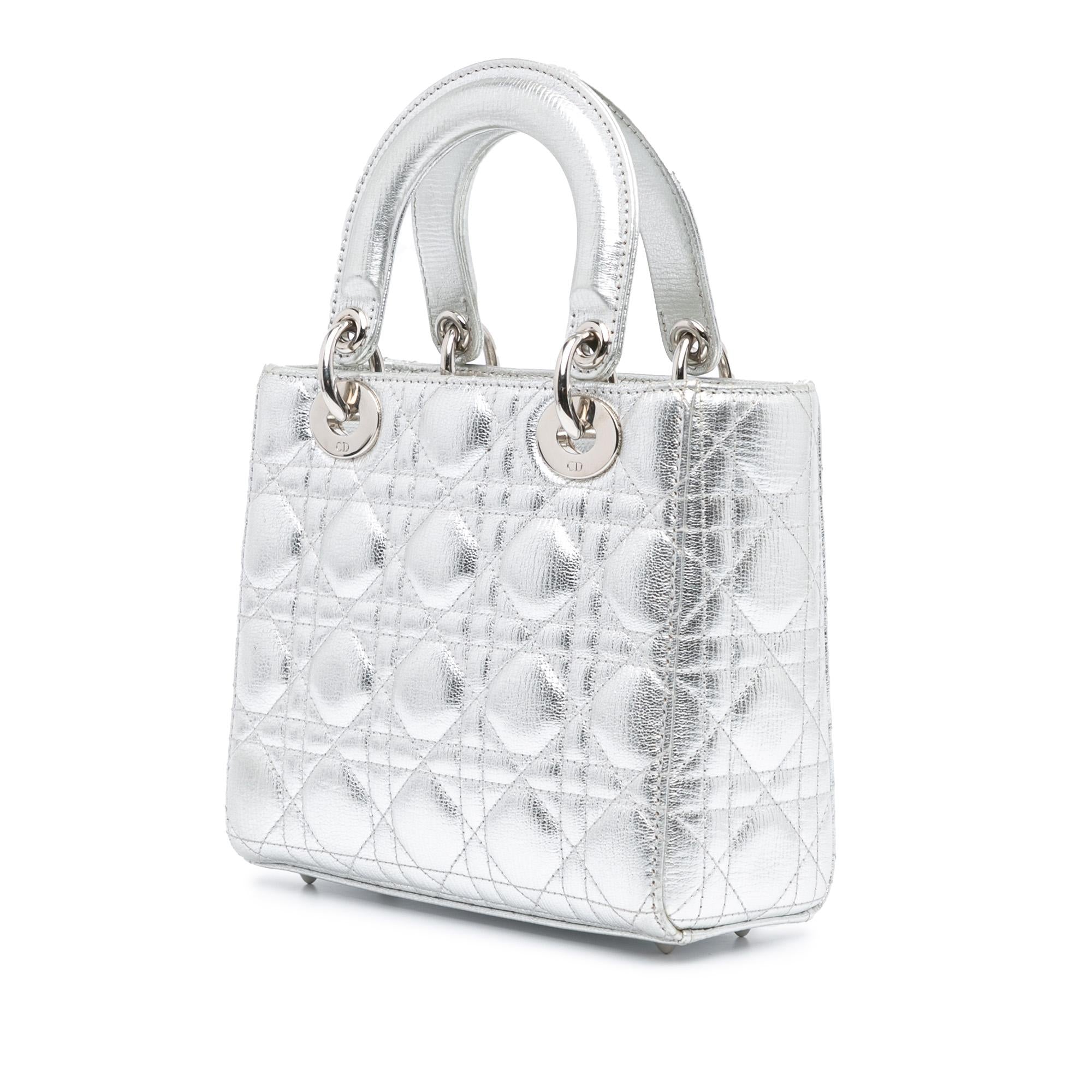 Dior Small Metallic Grained Calfskin Cannage My ABCDior Lady Dior