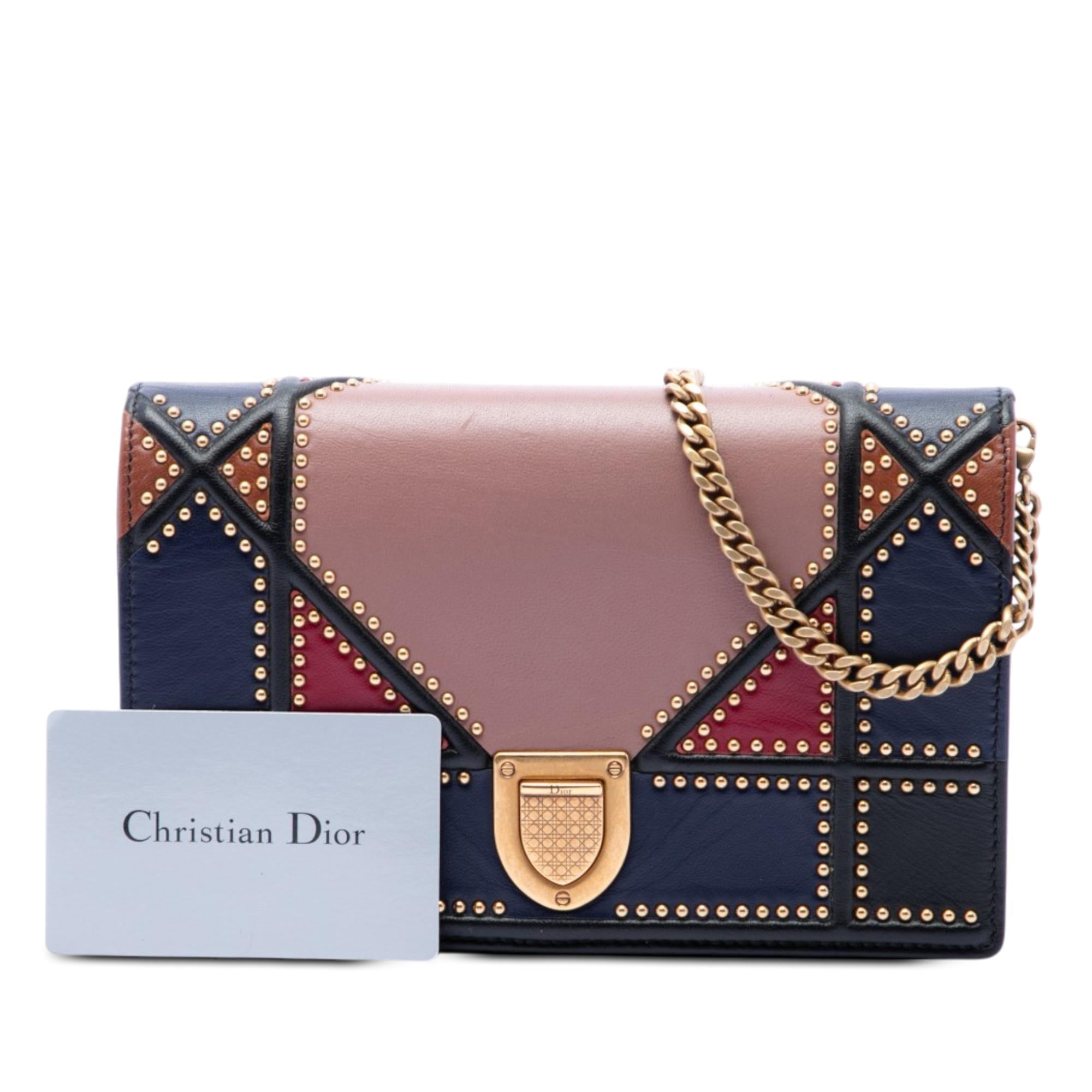 Dior Small Multicolore Studded Lambskin Diorama Flap