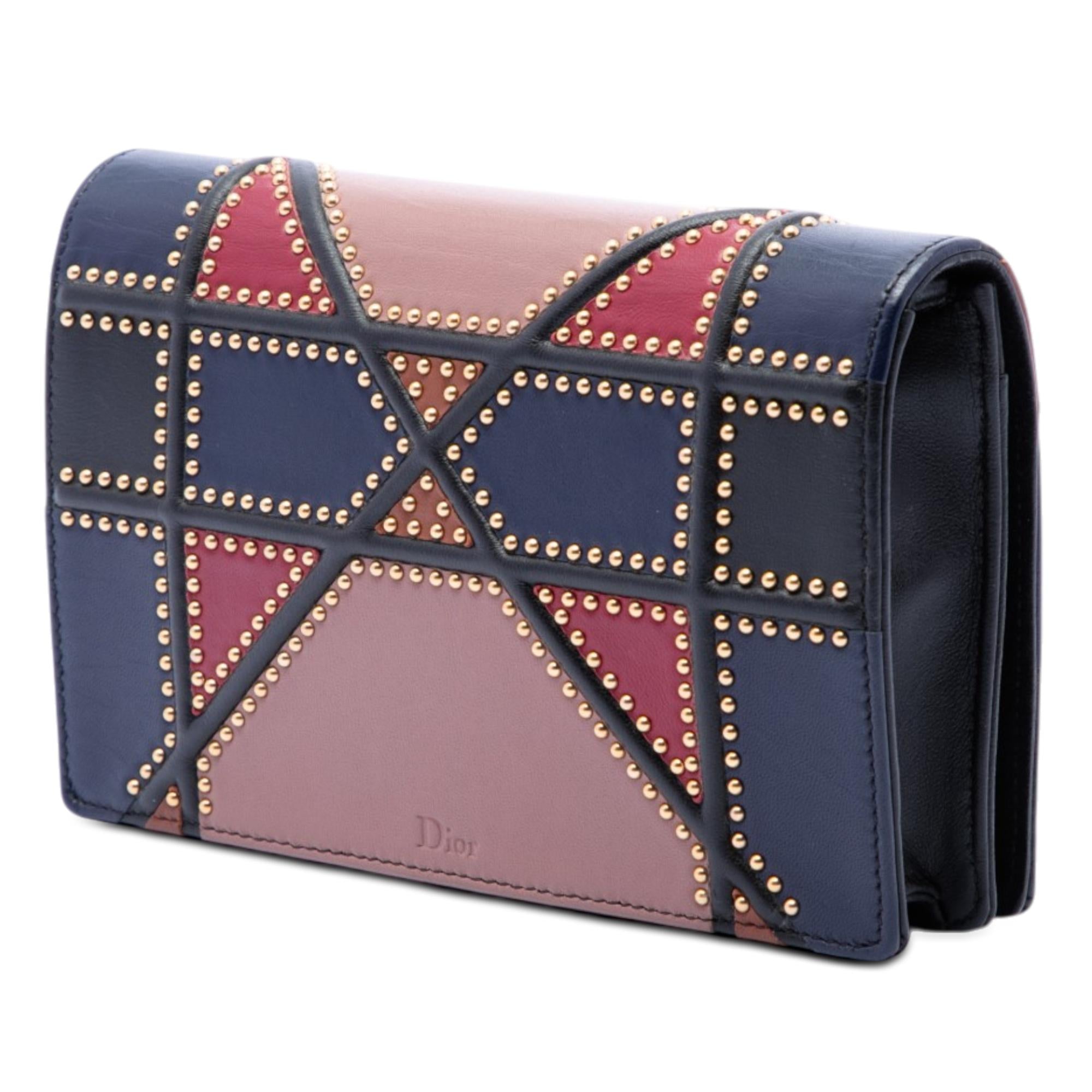 Dior Small Multicolore Studded Lambskin Diorama Flap