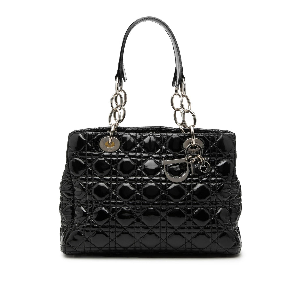 Dior Small Patent Cannage Soft Zipped Shopping Tote