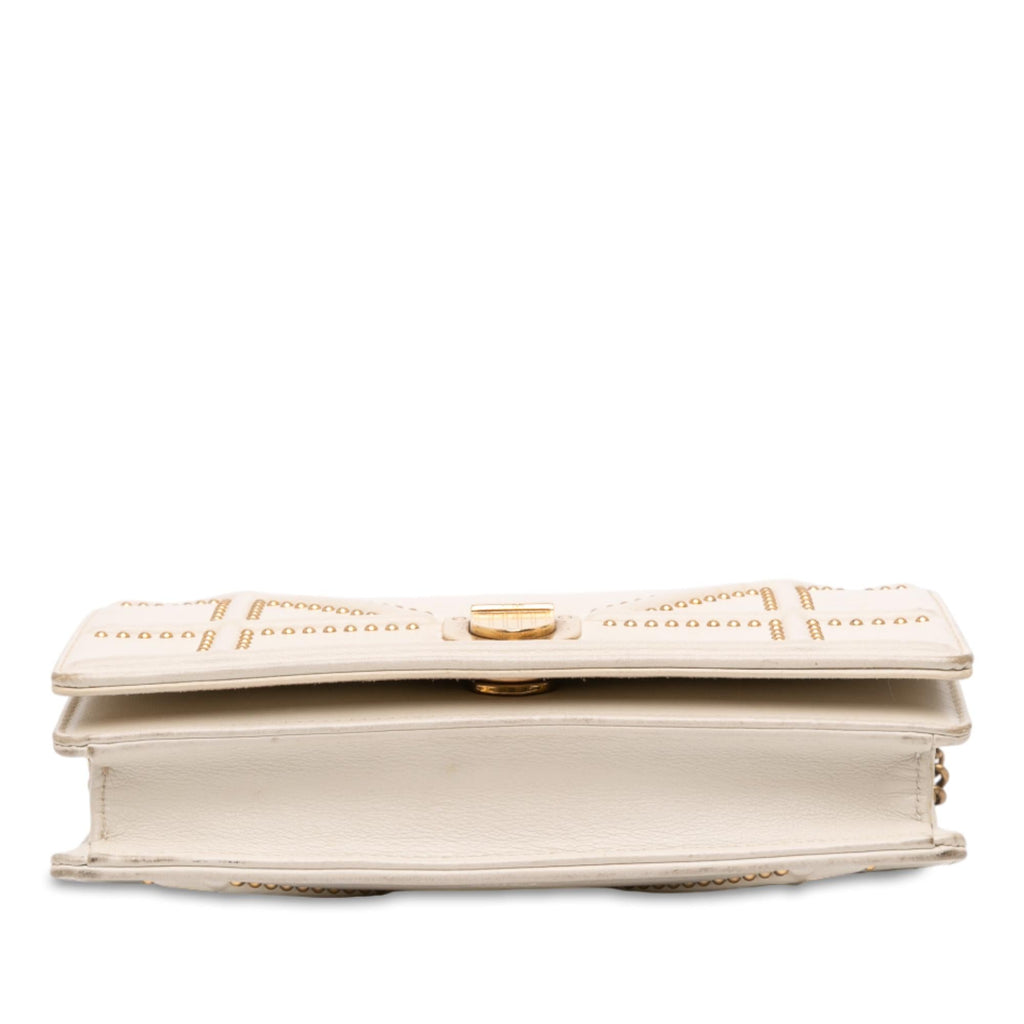 Dior Studded Lambskin Diorama Wallet on Chain