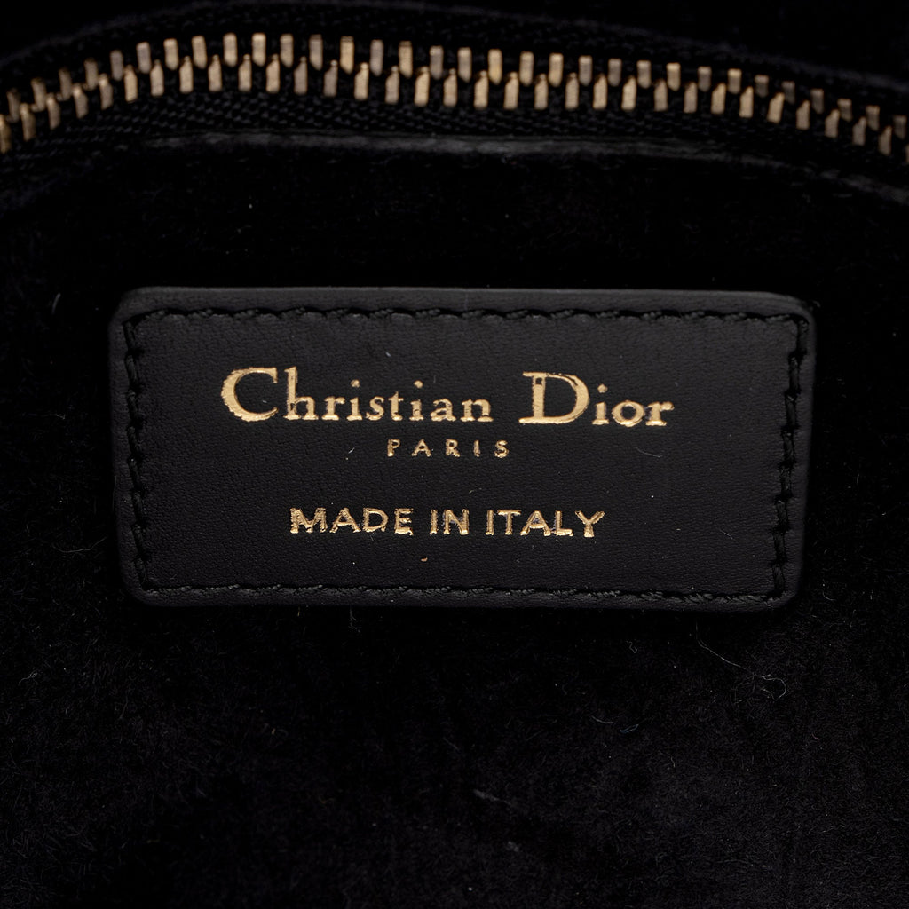 Dior Supple Lambskin Studded Lady Dior Medium Tote