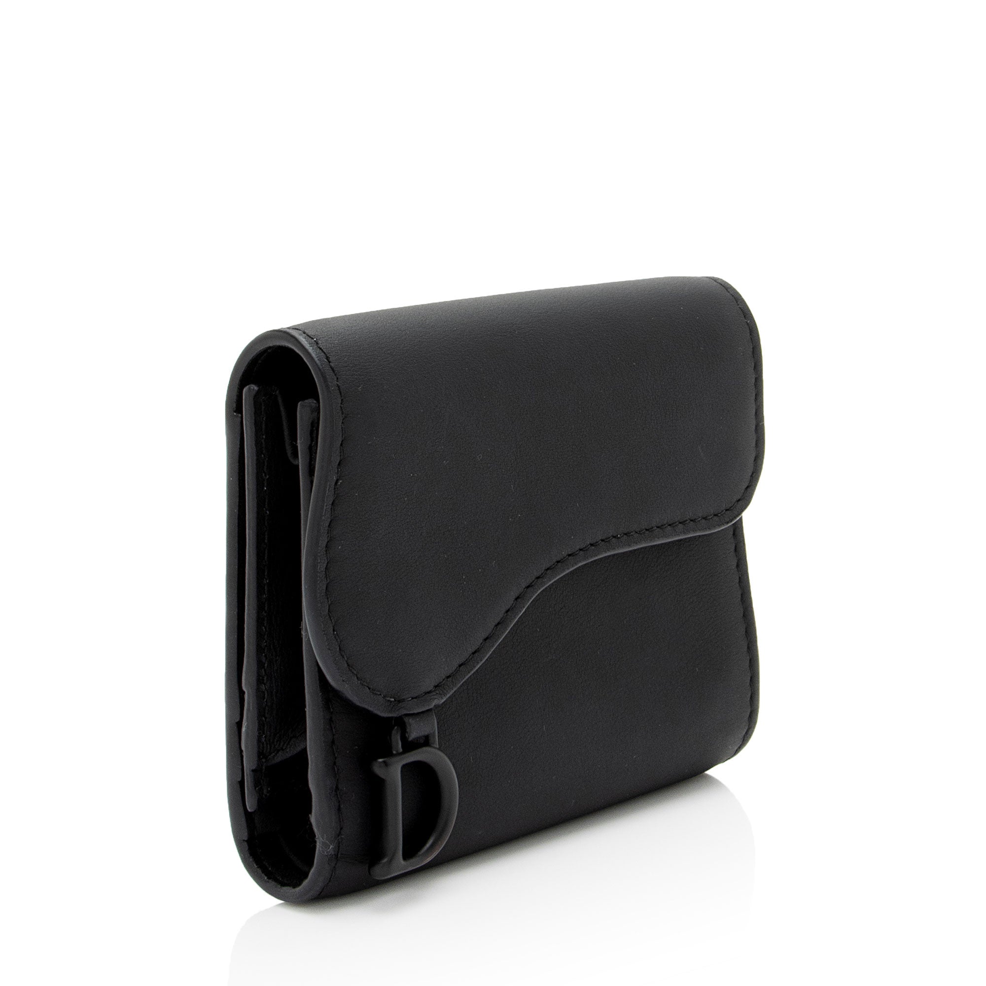 Dior Ultra Matte Calfskin Saddle Lotus Compact Wallet
