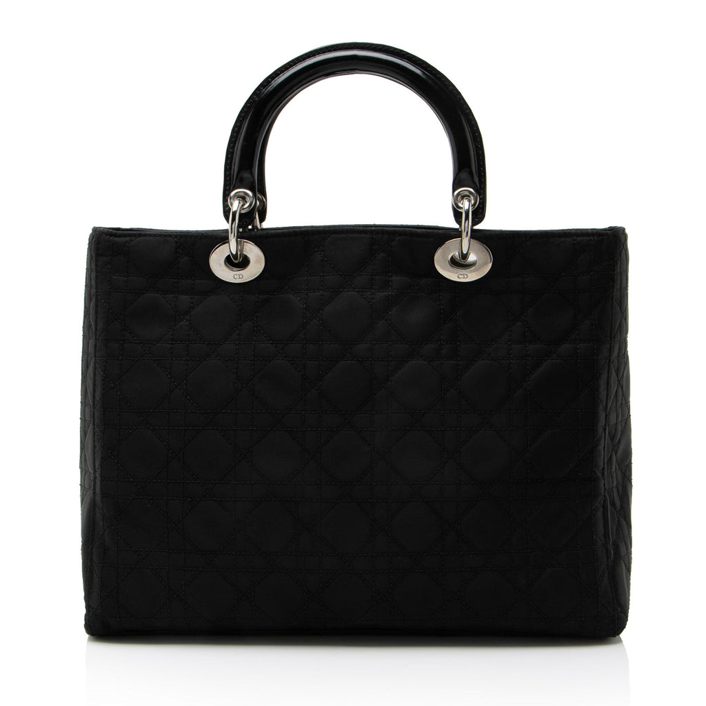 Dior Vintage Cannage Nylon Lady Dior Large Tote