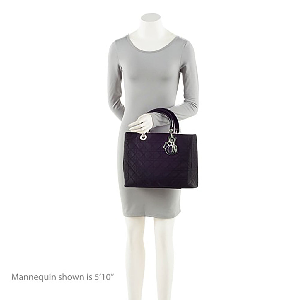 Dior Vintage Cannage Nylon Lady Dior Large Tote