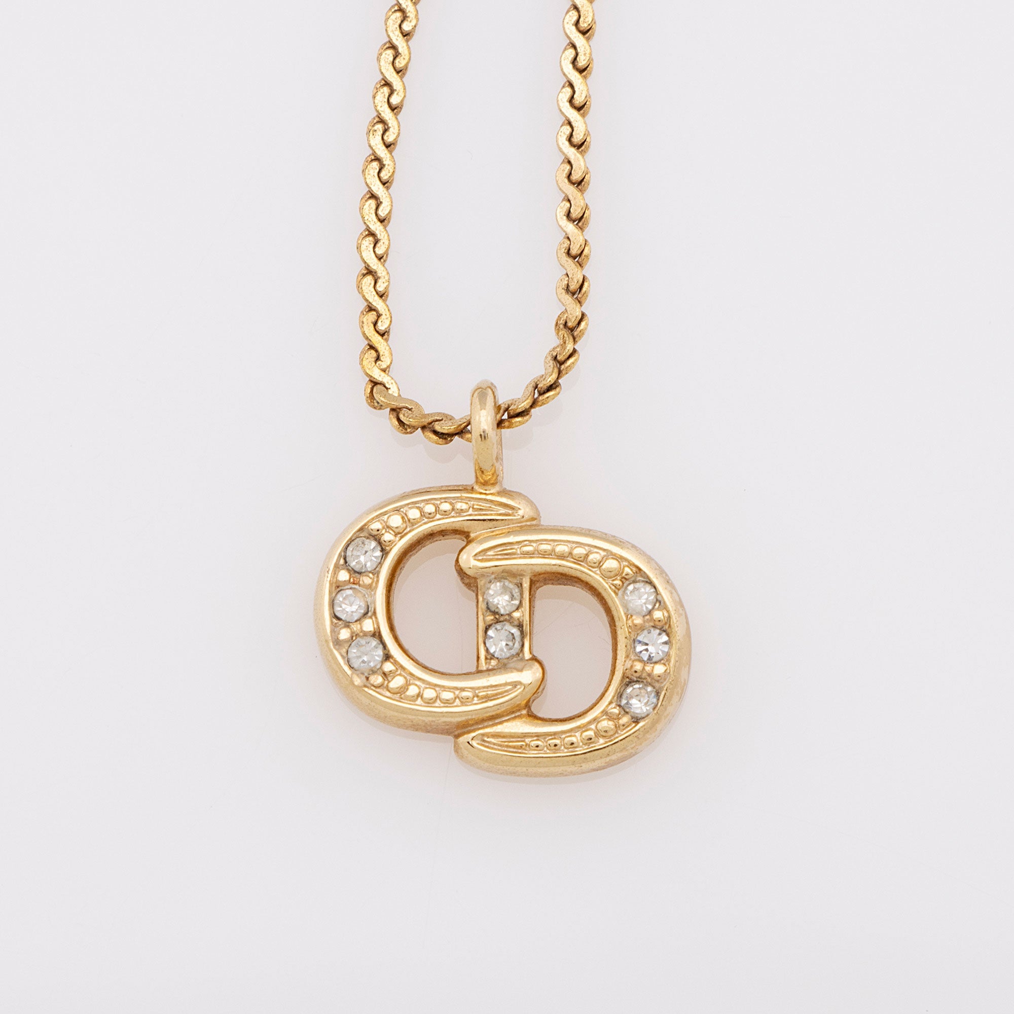 Dior Vintage Crystal CD Necklace