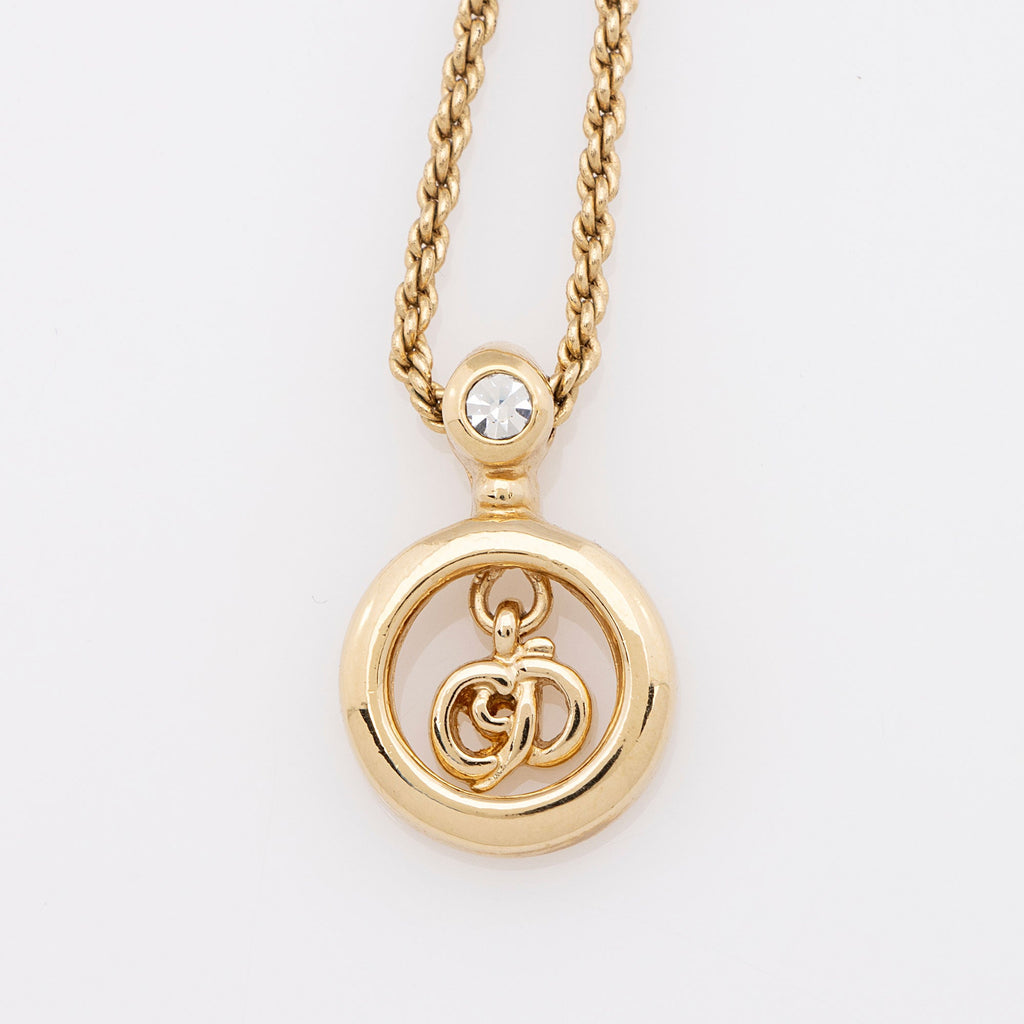 Dior Vintage Crystal CD Necklace
