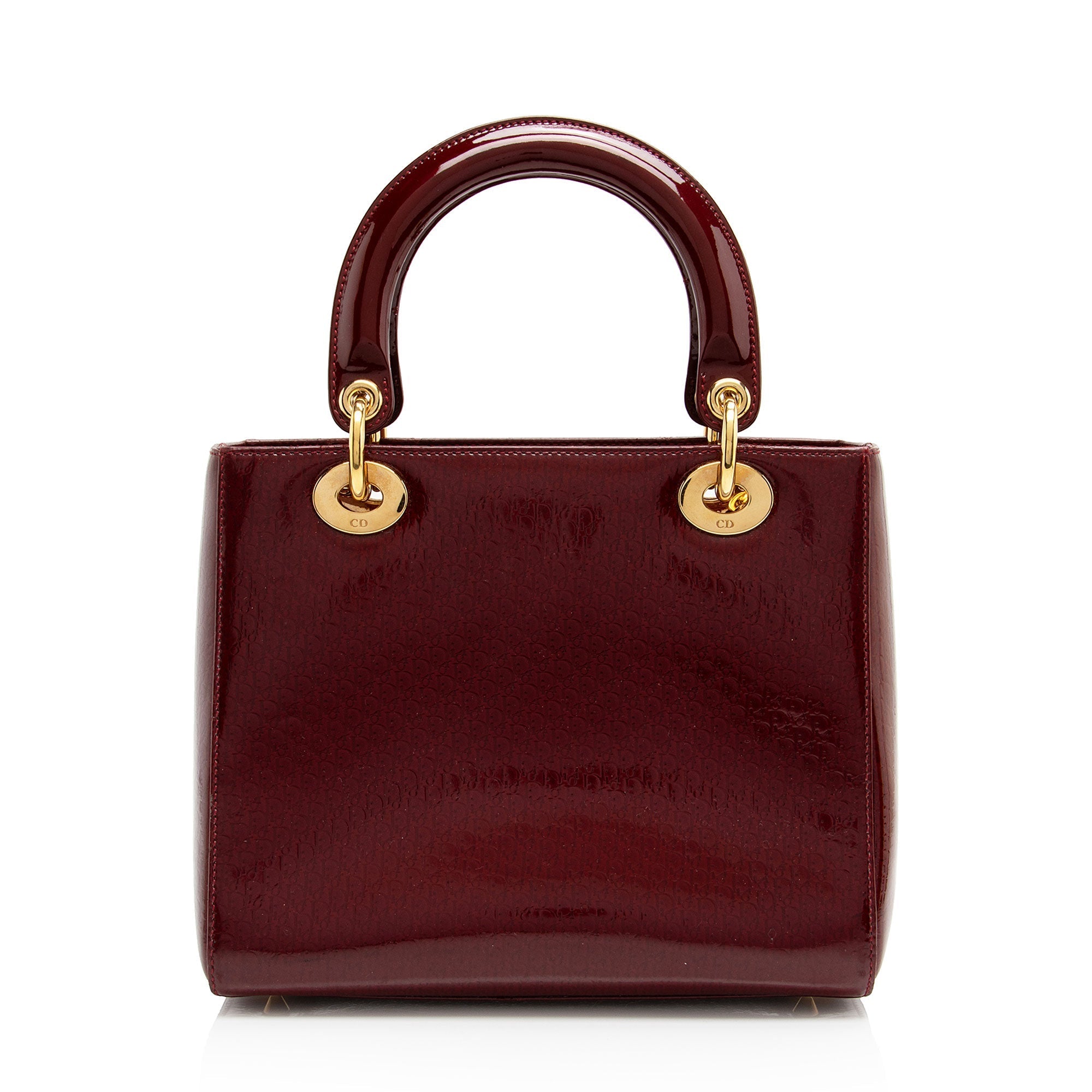 Dior Vintage Micro Diorissimo Patent Leather Lady Dior Small Tote (SHF-RTBS3t)