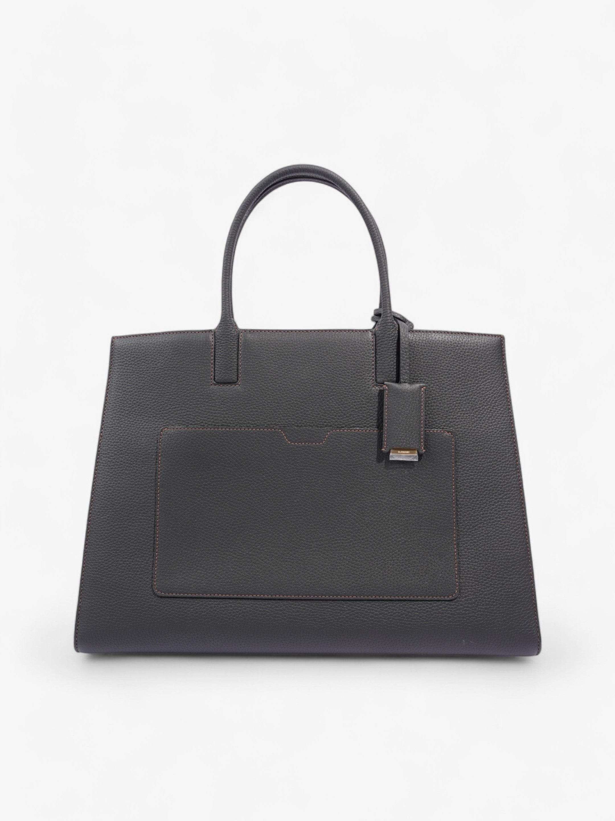 Burberry TB Tote Black Grained Leather Medium