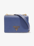 Prada Chain Shoulder Bag Cobalt Blue Saffiano Leather