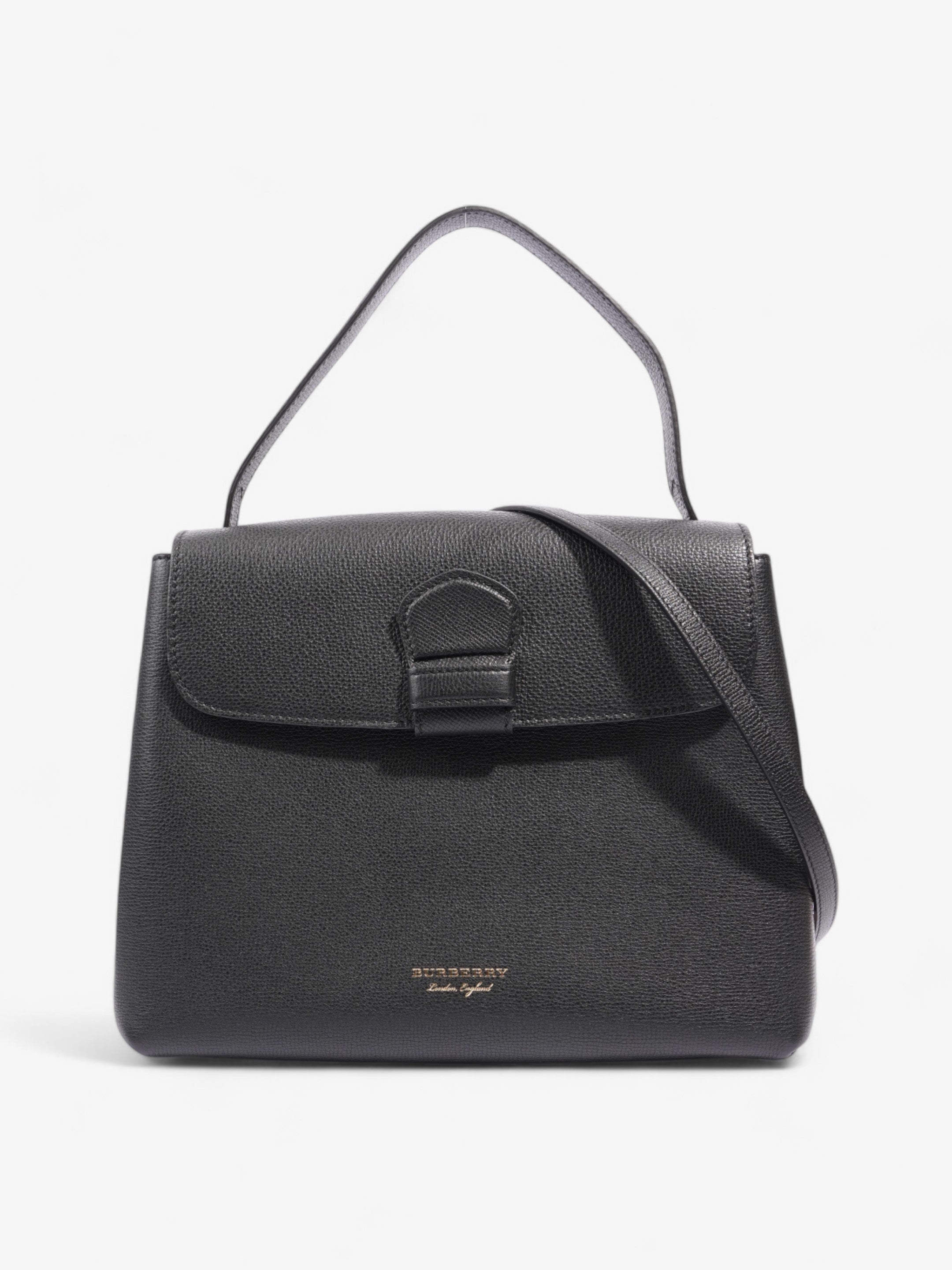 Burberry Camberley Tote Black Grained Leather Medium
