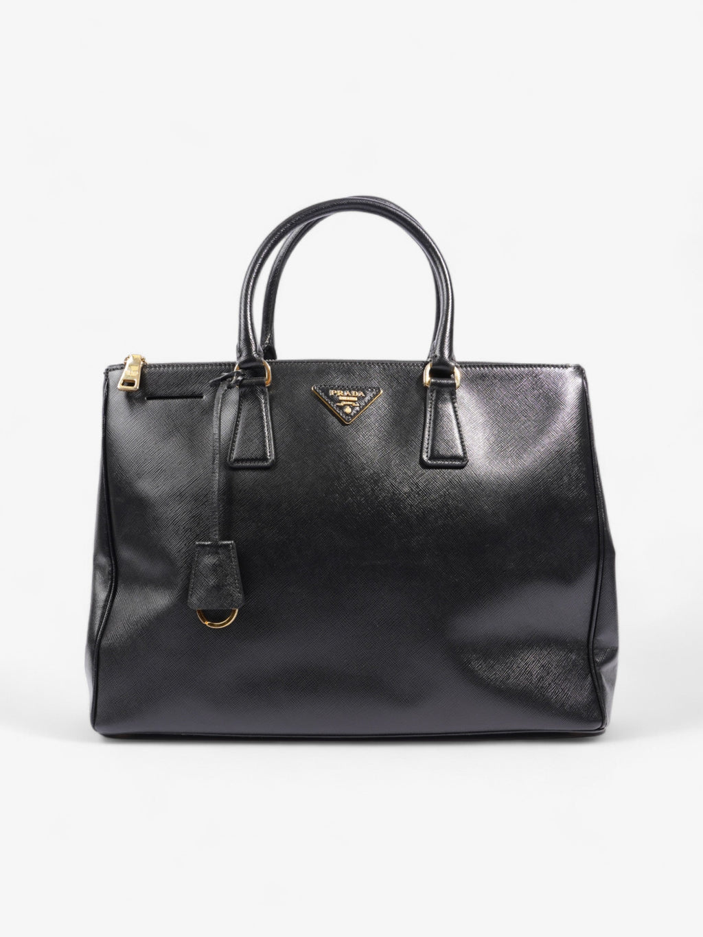 Prada Galleria Double Zip Tote Black Saffiano Leather