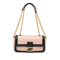 Fendi Bicolor Leather Chain Midi Baguette