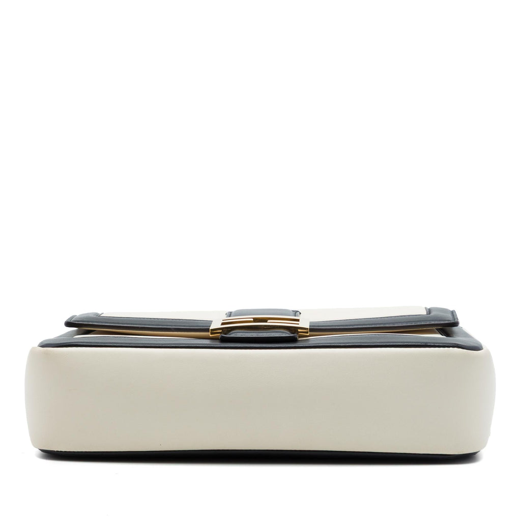 Fendi Bicolor Leather Chain Midi Baguette