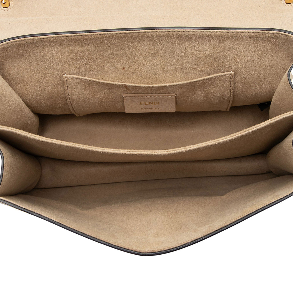 Fendi Calfskin Studded Kan I Medium Shoulder Bag