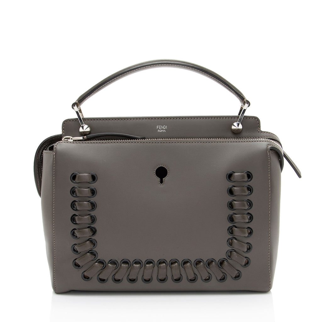 Fendi Calfskin Whipstitch Dotcom Medium Satchel