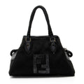Fendi Canvas Patent Leather Perforated FF Du Jour Tote