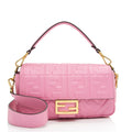 Fendi Embossed Leather FF 1974 Baguette Shoulder Bag (SHF-nc63Ja)
